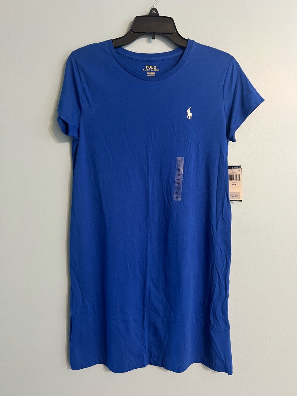 POLO Ralph Lauren Royal Blue Cotton T-Shirt Dress Sz Medium women NWT 🏷️ - Picture 3 of 11